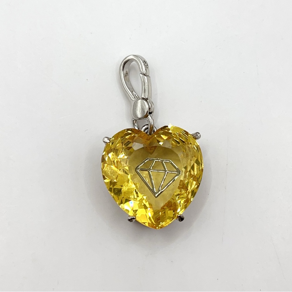 Juicy Couture yellow crystal heart locket charm (vintage)